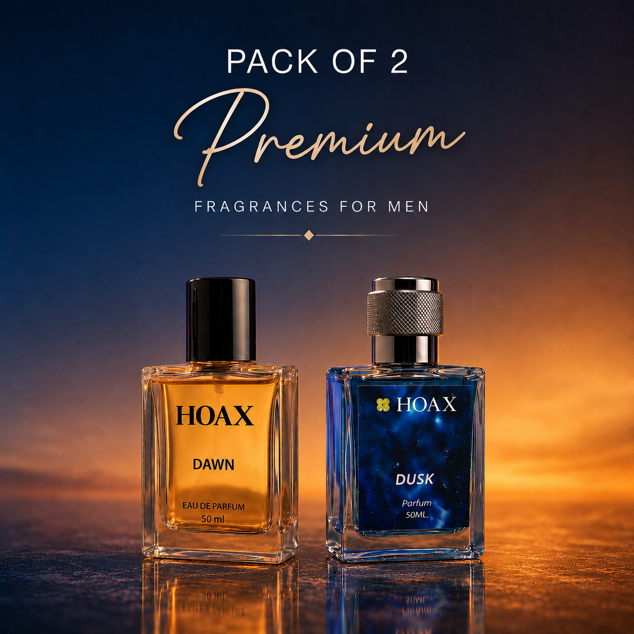 Hoax | Dawn & Dusk | Eau De Parfum Combo for Men | Premium Long Lasting Fragrance Set | 50ml x2