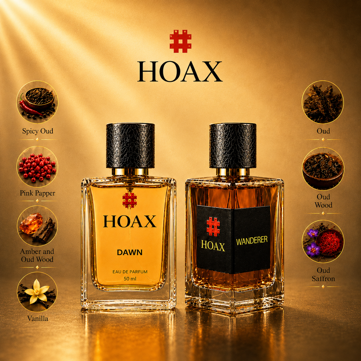 Hoax | Dawn & Wanderer | Eau De Parfum Combo for Men | Premium Long Lasting Fragrance Set | 50ml x2