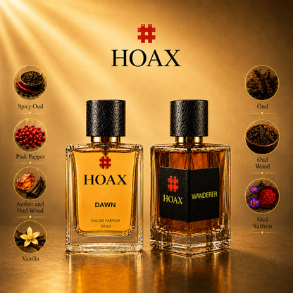 Hoax | Dawn & Wanderer | Eau De Parfum Combo for Men | Premium Long Lasting Fragrance Set | 50ml x2