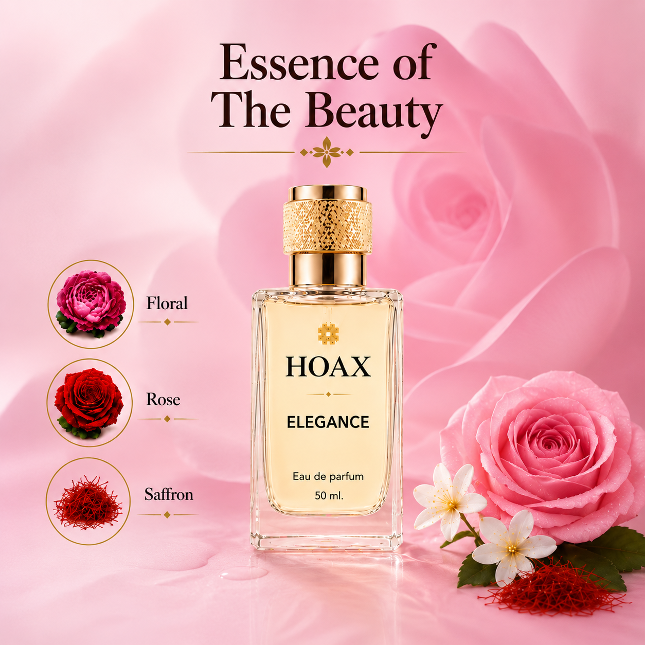 Elegance - Eau De Parfum for Women | Red Rose & Saffron Fragrance | 50ml