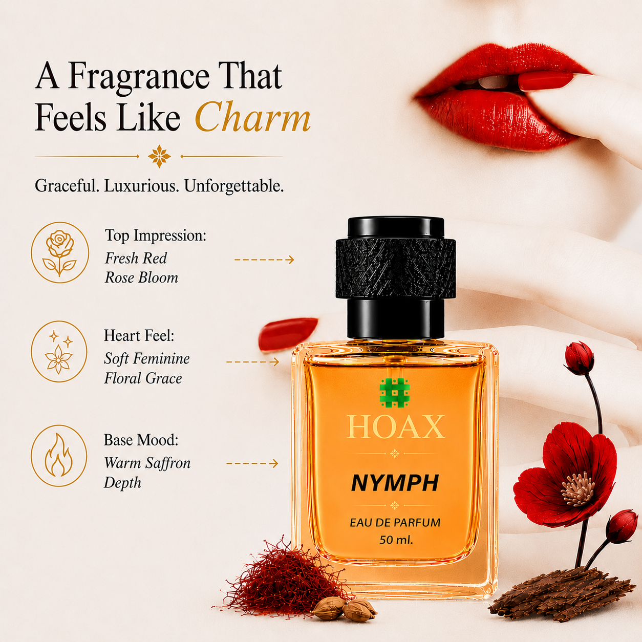 Nymph Signature Eau De Parfum for Women | Floral Jasmine, Iris & Rosewood Fragrance | 50ml