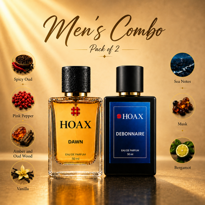 Hoax | Dawn & Debonnaire | Eau De Parfum Combo for Men | Premium Long Lasting Fragrance Set | 50ml x2