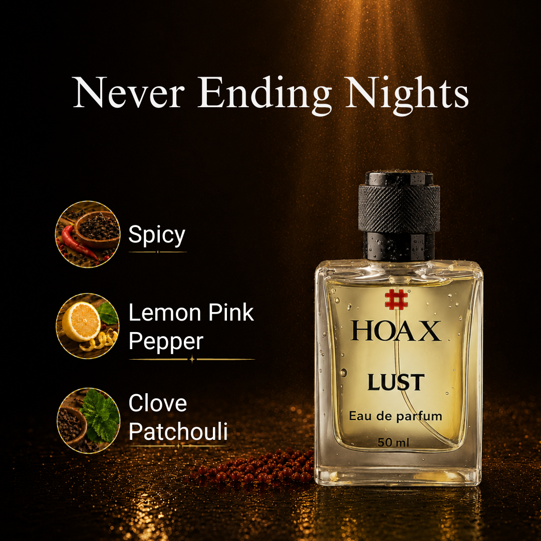 Lust - Citrus, Spicy Woody Lemon, Clove & Patchouli - Date Night & Party Wear | 50ml