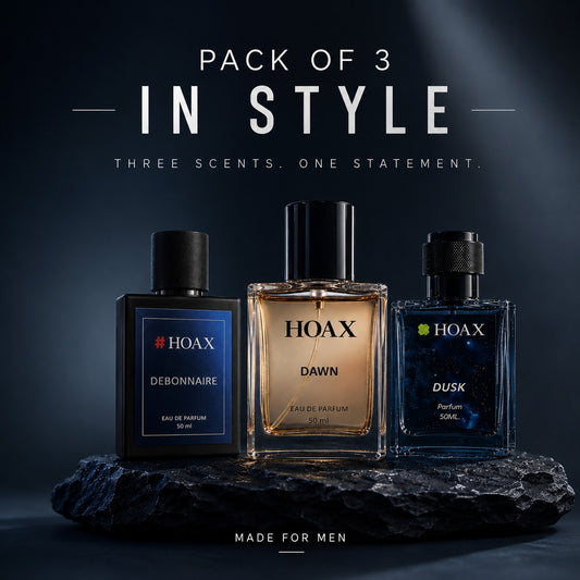 Hoax | Dawn, Dusk & Debonnaire | Eau De Parfum Combo for Men | Premium Long Lasting Fragrance Set | 50ml x3