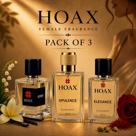 Hoax | Elegance, Opulence & Gypsy | Luxury Eau De Parfum Combo for Women | Premium Long Lasting Fragrance Collection | 50ml x3