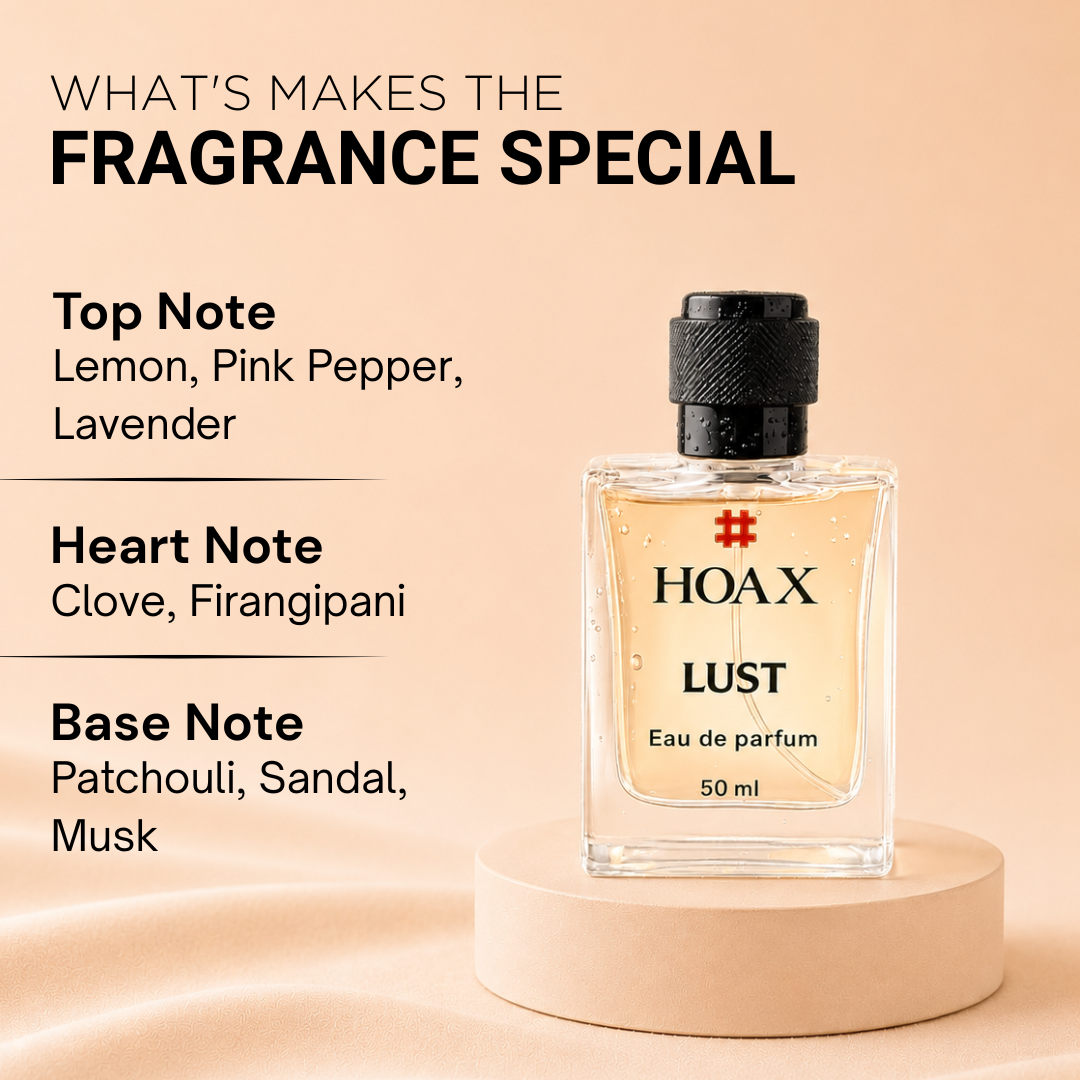 Lust - Citrus, Spicy Woody Lemon, Clove & Patchouli - Date Night & Party Wear | 50ml