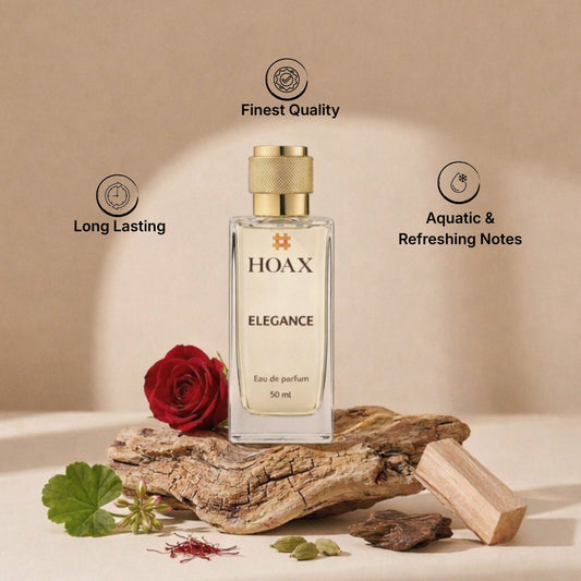 HOAX Elegance Eau de Parfum For Women : premium fragrance of Red rose with saffron | Long Lasting Fragrance | 50 ml